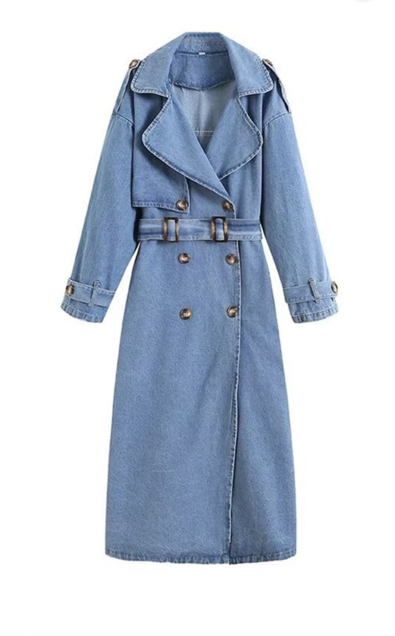 Street Chic Belted Denim Coat