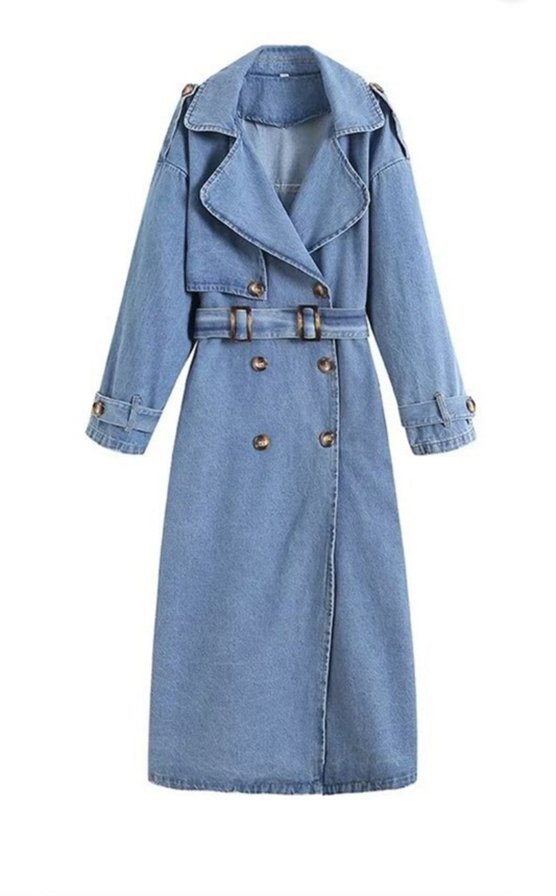 Street Chic Belted Denim Coat